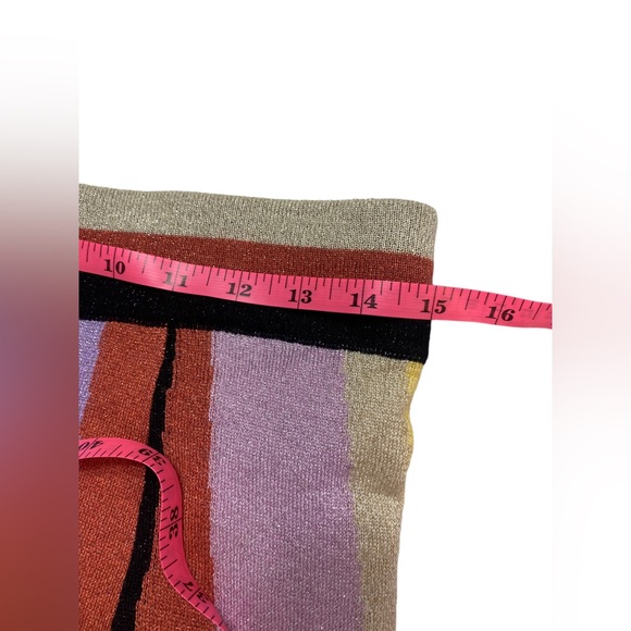 LAIA by Anthropologie | size 6 shimmery striped wool blend colorful skirt - Picture 8 of 9